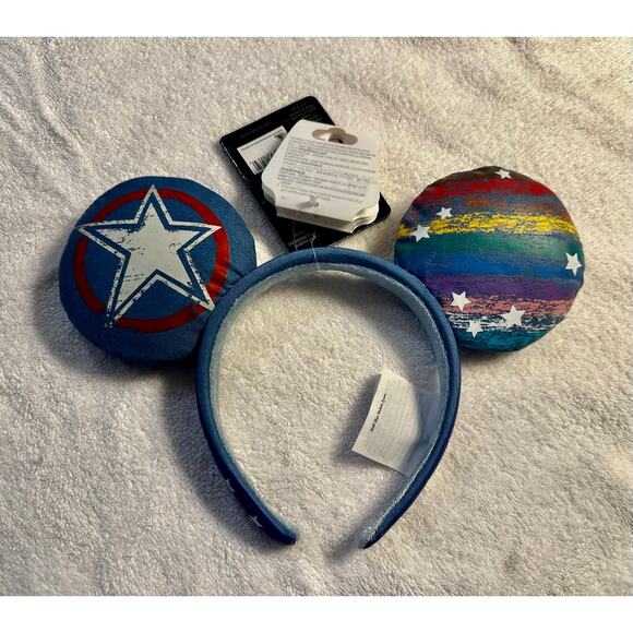 Disney Park Ears Marvel Captain America Pride Ear Headband New - Picture 2 of 4